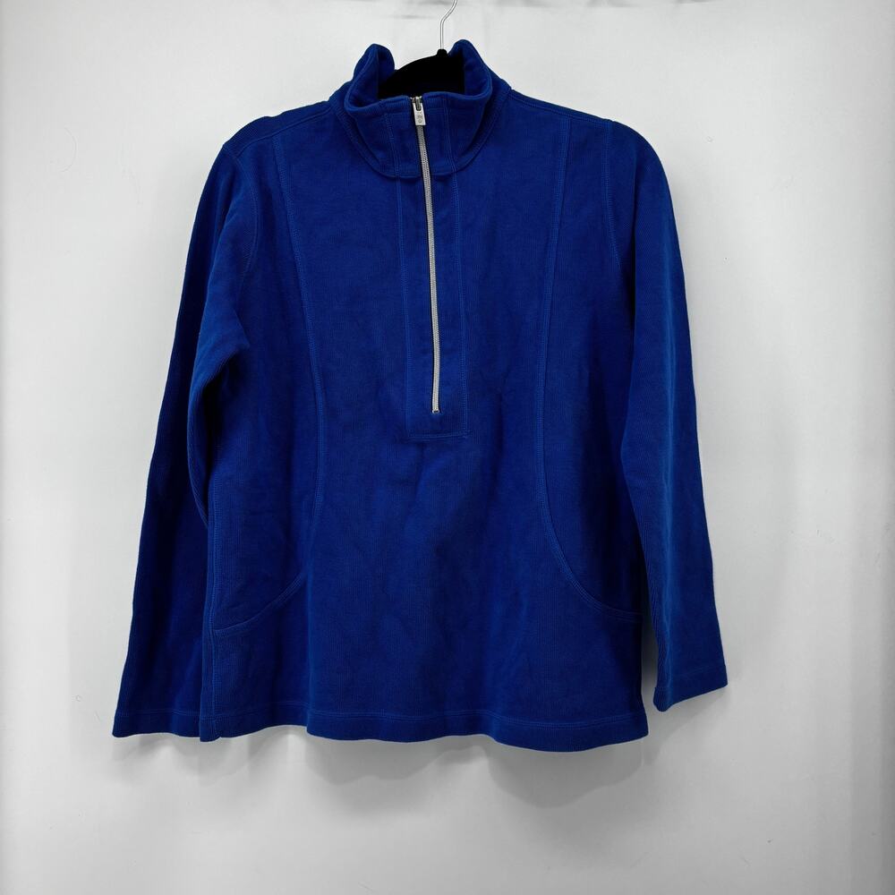 Tommy Bahama Men's Medium Cobalt Blue Sweater Zip Pineapple Logo